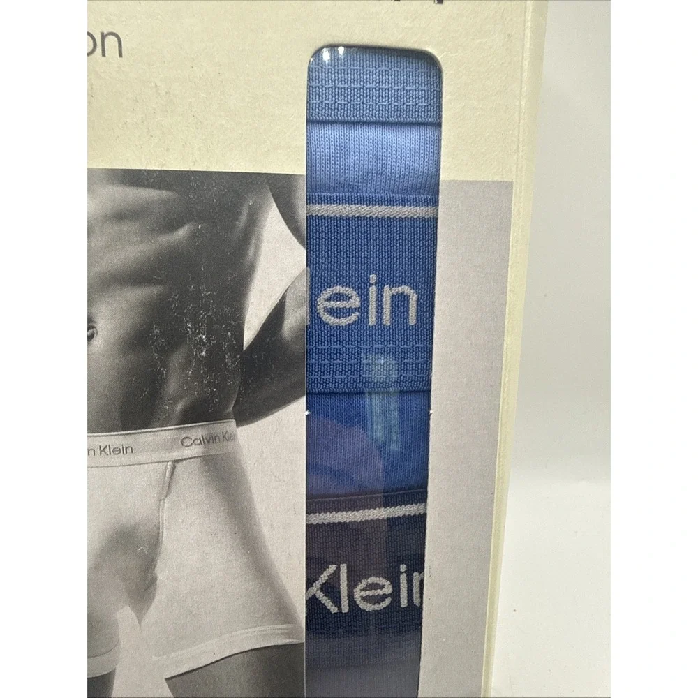 Calvin Klein 3-Pack Cotton Boxer Brief Men's Size M NIB 3 Shades blue Breathable